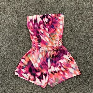 Strapless Pink Pattern Romper